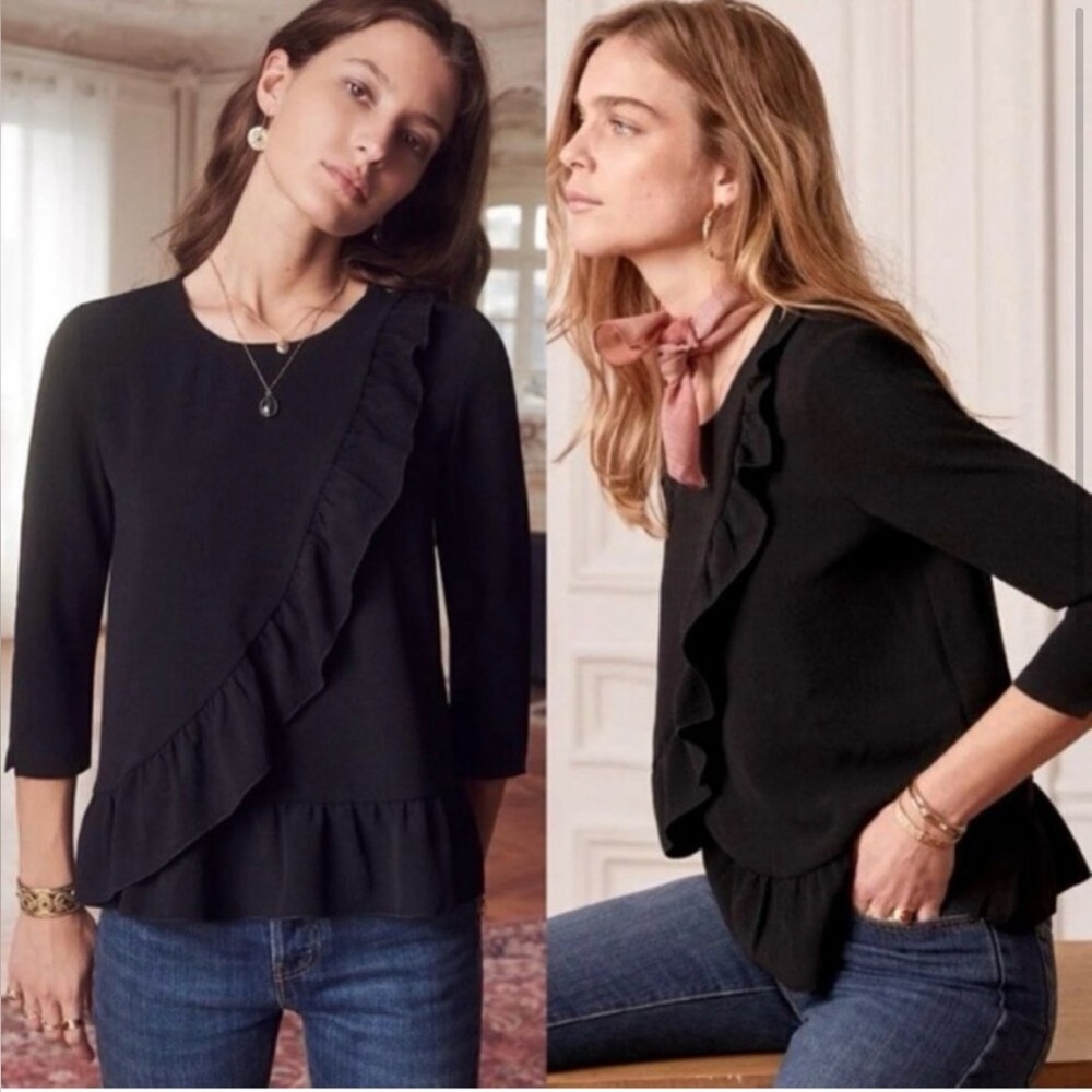 Sezane Jerry Blouse in Black